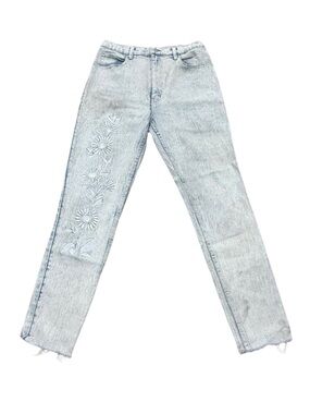Vintage Women’s Daily Jeans Floral Embroidered Light Wash Denim 29x28 (1990s)